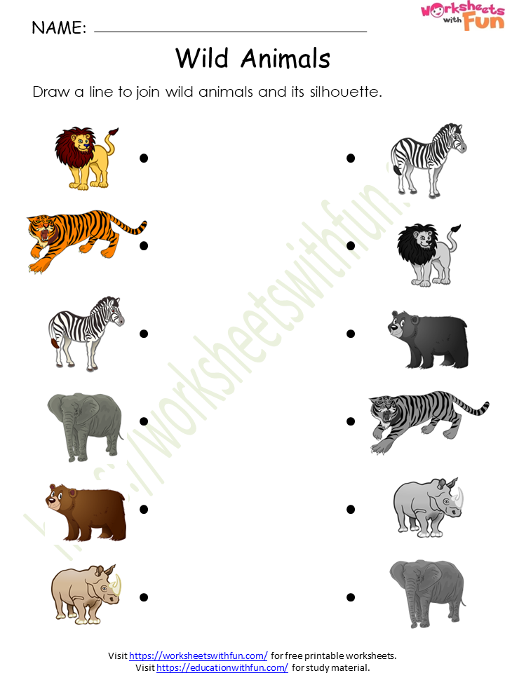 Topic: Wild Animals Worksheets | Environmental Science - Preschool | WWF